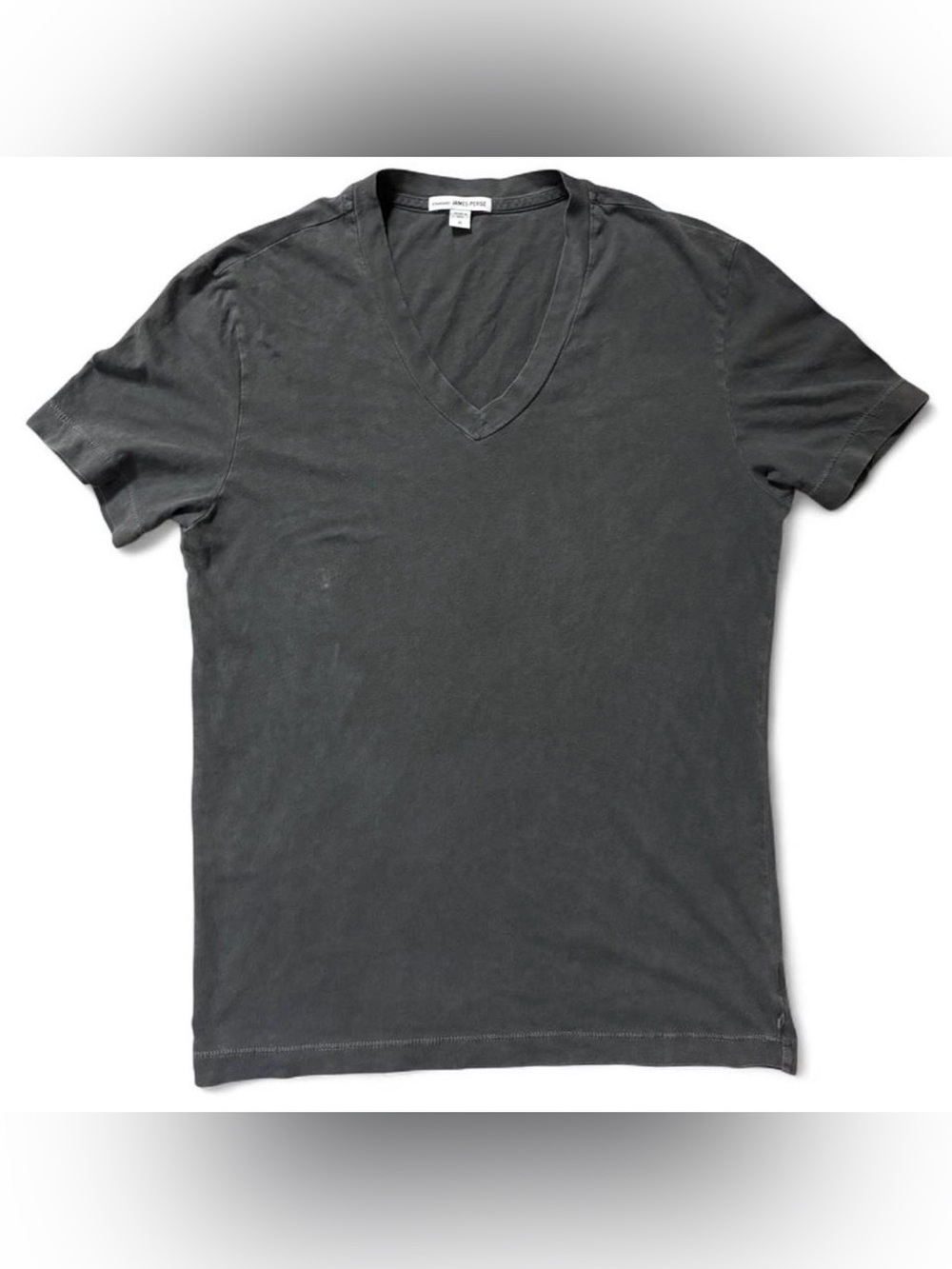 James Perse Womens Washed Black V Neck T-shirt Tee Size 0